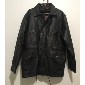 EXCELLED Men’s Zip Liner Leather Jacket Jacket Coat